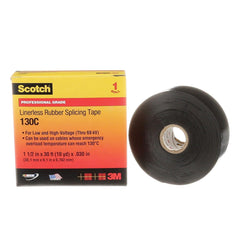 3M 80610833412 Scotch Linerless Electrical Splicing Tape for Wires and Cables Black 1-1/2 x 30 ft