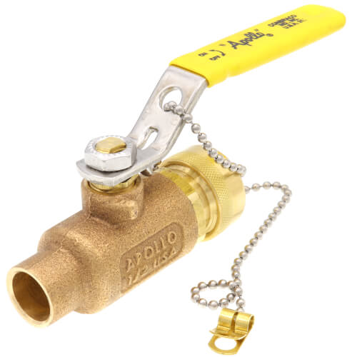 Apollo Valves 70203HC 70-200 Series 1/2 x 3/4 in. Bronze Standard Port Solder x NPSH 600# Ball Valve