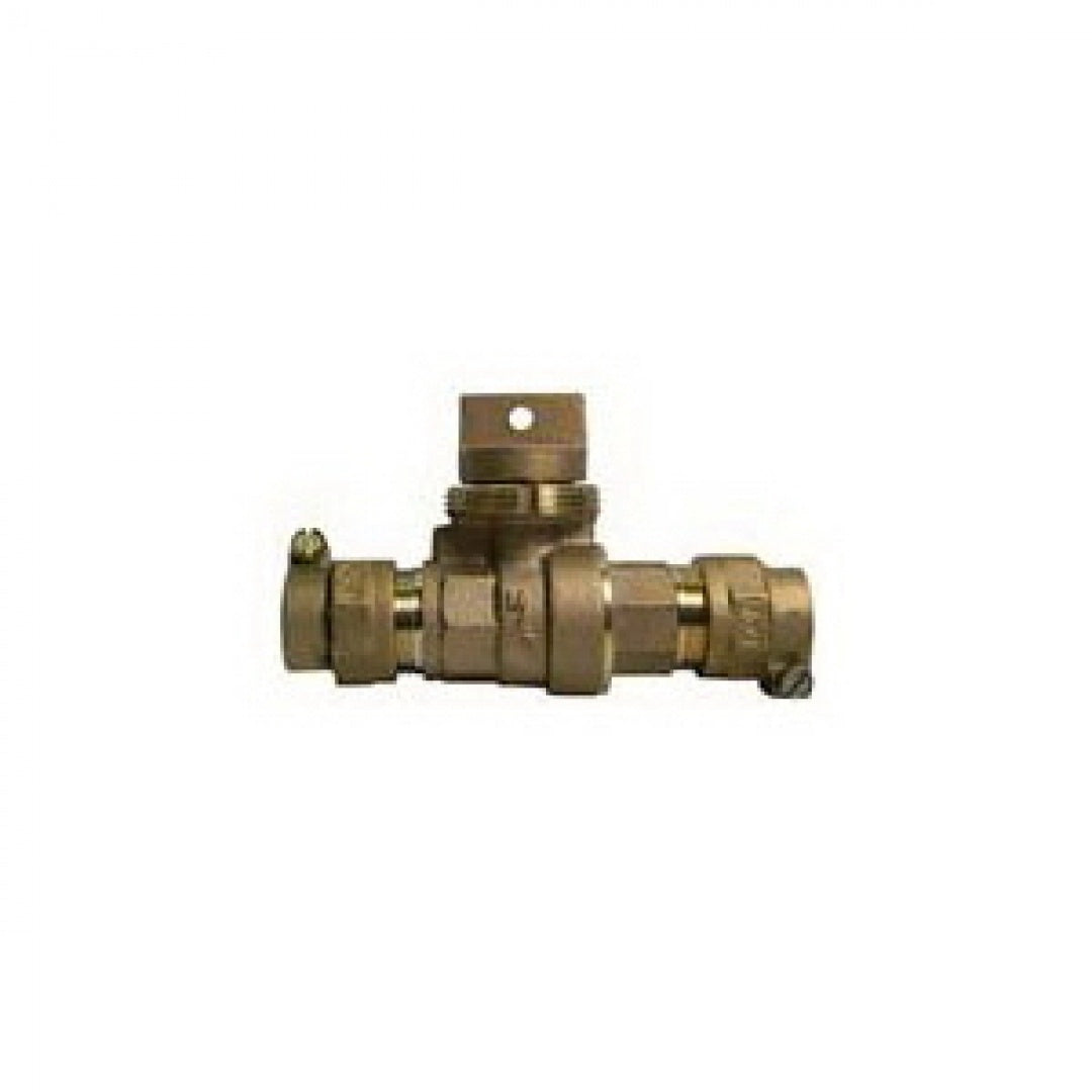 AY McDonald 5133-157 76104-22 3/4 CTS x CTS Straight Ball Valve Curb Stop Minneapolis Pattern Body No-Lead Brass