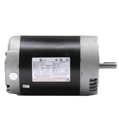 Century H258LES 1 HP 230/460v General Purpose Motor 3 PH 1725 RPM 56C Frame ODP