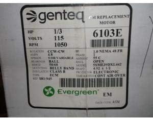 Genteq 6103E Evergreen Motor 1/3 HP 115V Replacement