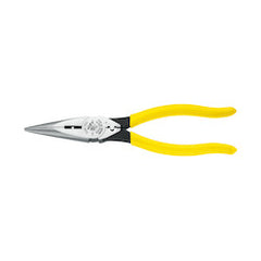 Klein D203-8NCR Pliers, Long Nose Side Cutters, Strip/Crimp 8-Inch