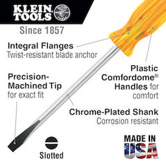 Klein BD144 1/4-Inch Keystone Tip Screwdriver 4-Inch Shank