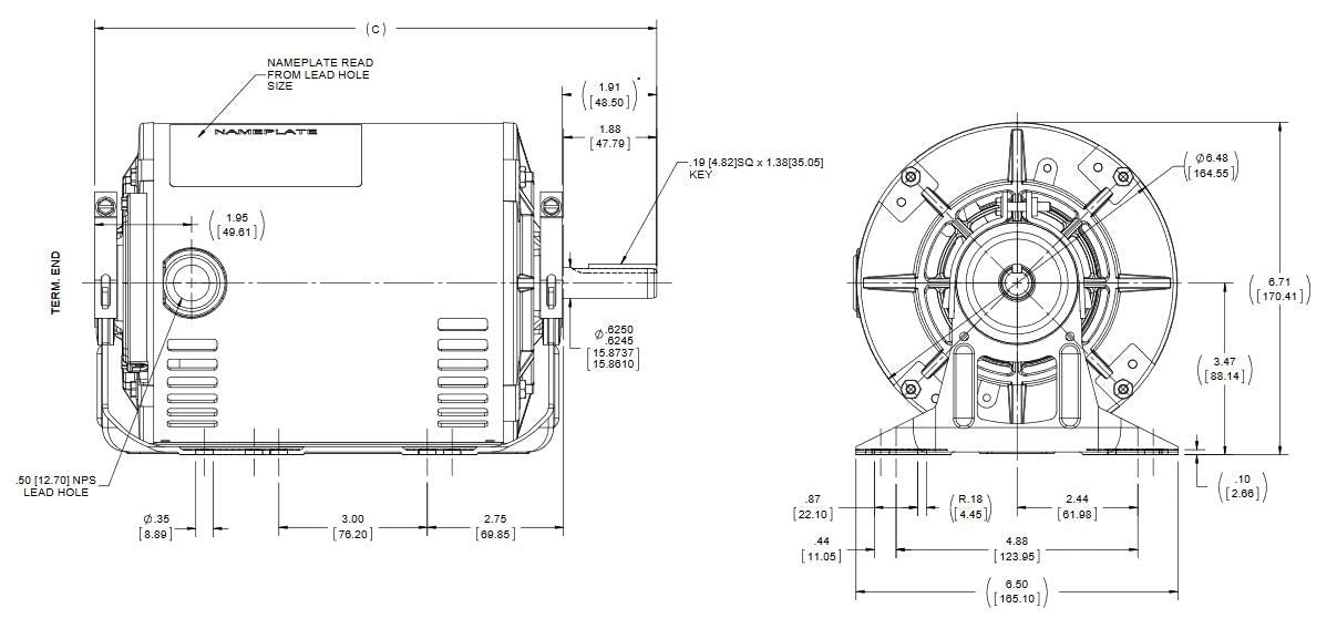 Marathon Electric MG141 G141 56 Frame Open Drip Proof Motor 3/4 hp 1800 rpm