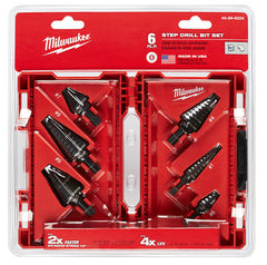 Milwaukee 48-89-9224 Step Drill Bit Set, 6 Pieces, HSS, Black Oxide