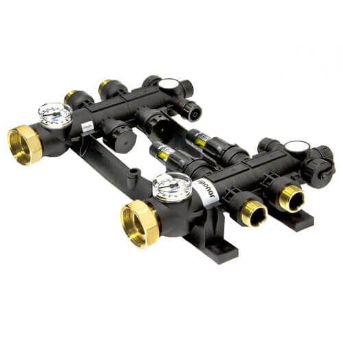 Uponor A2670201 Engineered Plastic Heating Manifold Assembly w/ Flow Meters (2) Brass