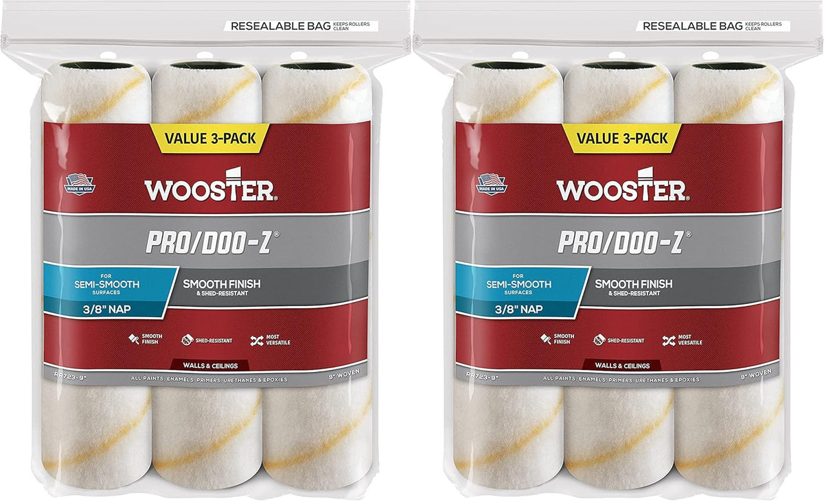 Wooster RR723-9 Pro Doo-Z Woven 3/8 in. x 9 in. W Paint Roller Cover 3 pk