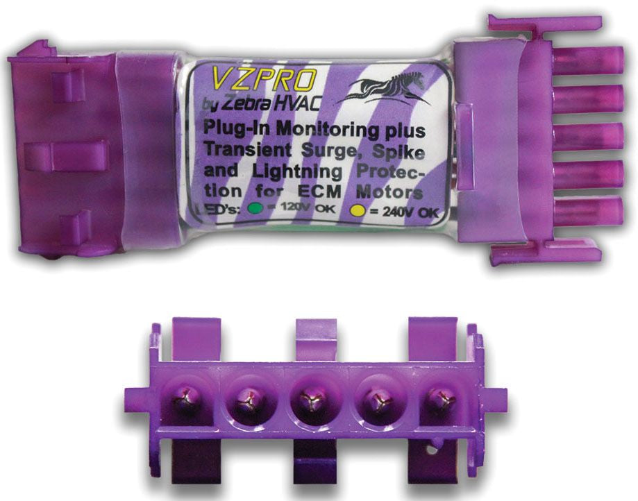 ZEBRA INSTRUMENTS Zebra Instruments VZPRO Plug-In Transient, Surge, Lightning, Spike Protector for 120/240 V ECM Motor