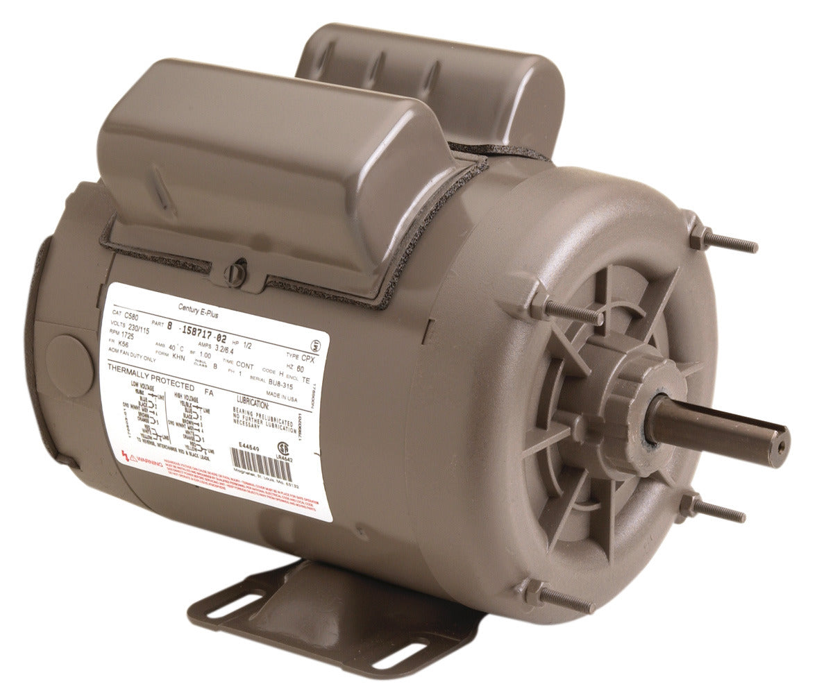 Century UC782 Belt Drive Fan and Blower Motor 1.0 HP