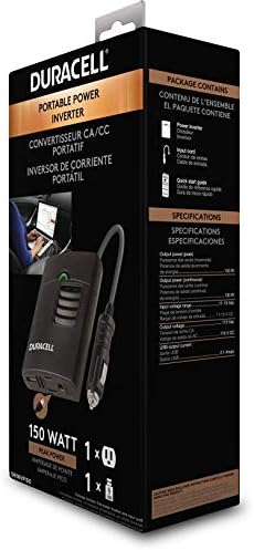 Duracell DRINVP150 Portable Power Inverter 150 Watt Peak (130W Continuous)