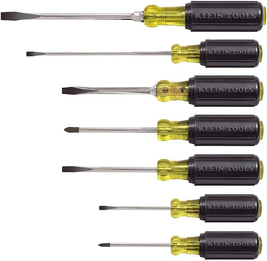 Klein Tools 85076 Screwdriver Set, Slotted and Phillips, 7-Piece