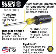 Klein Tools 85076 Screwdriver Set, Slotted and Phillips, 7-Piece