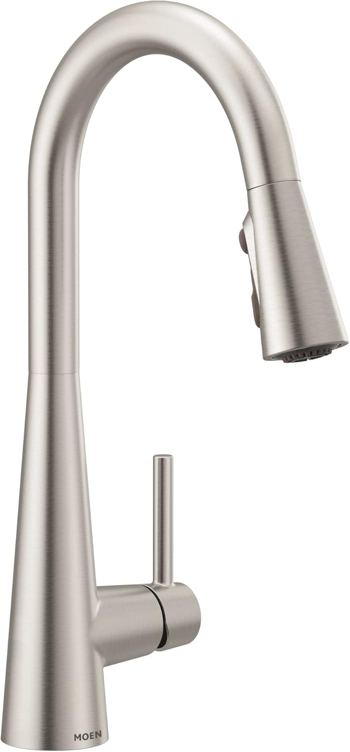 Moen 7864SRS Sleek Spot Resist Stainless One Handle High-Arc Pulldown Kitchen Sink Faucet