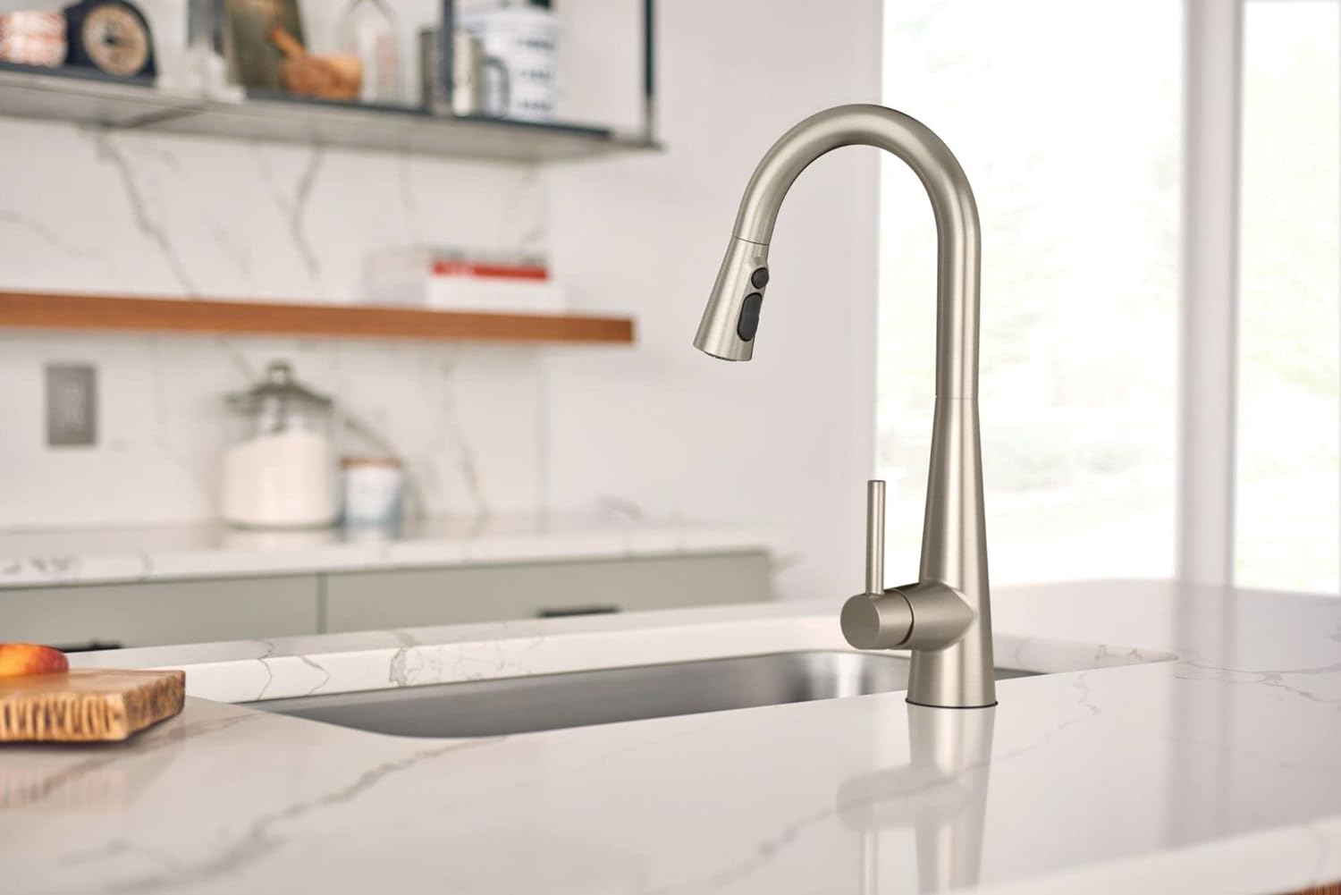 Moen 7864SRS Sleek Spot Resist Stainless One Handle High-Arc Pulldown Kitchen Sink Faucet