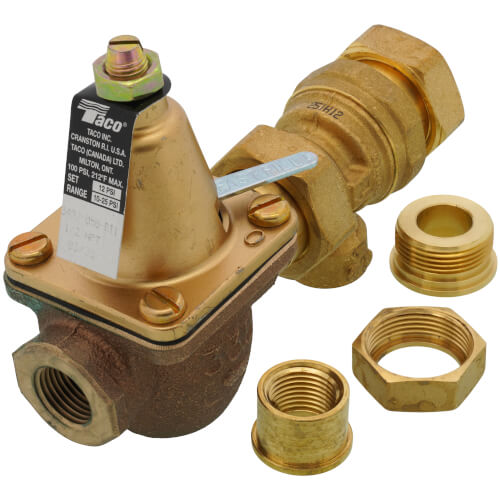 Taco 3492-050-BT1 1/2 Brass Combination Boiler Feed Valve & Backflow NPT x NPT