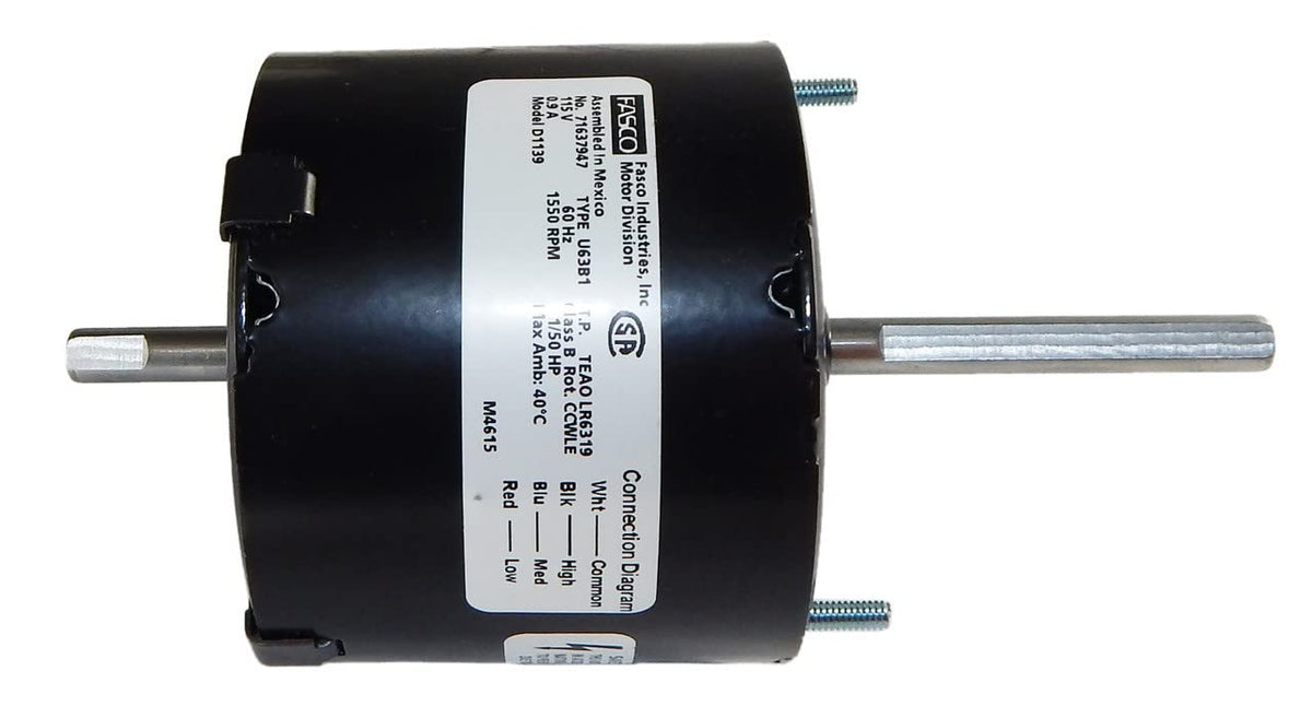 Fasco D1139 Open Ventilated Shaded Pole Motor 1/50 HP 1500 RPM