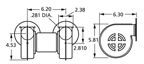 Fasco 50746-D500 Centrifugal Blower with Sleeve Bearing, 3,100 rpm, 115V, 60Hz, 0.72 Amps