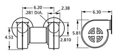 Fasco 50746-D500 Centrifugal Blower with Sleeve Bearing, 3,100 rpm, 115V, 60Hz, 0.72 Amps