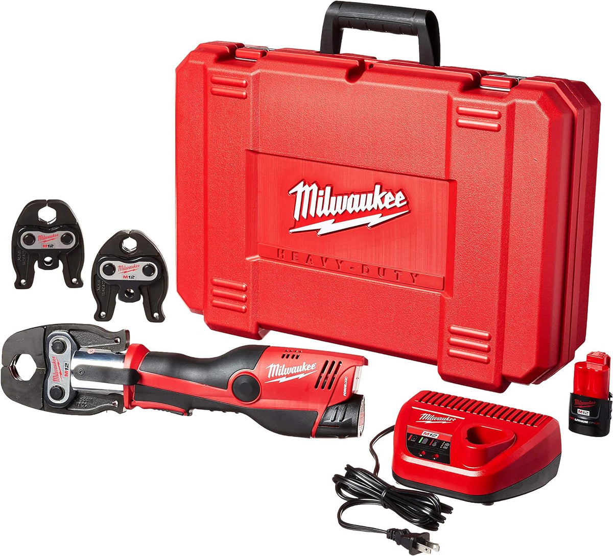 Milwaukee 2473-22 M12 Force Logic Press Tool Kit 1/2 to 1 Copper Capacity 5400 lb