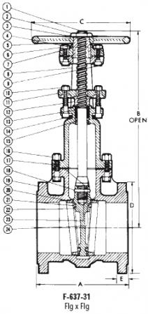 NIBCO NHAL10F F-637-31 3 in Ductile Iron Full Port Flanged Gate Valve