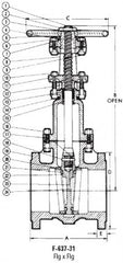 NIBCO NHAL10F F-637-31 3 in Ductile Iron Full Port Flanged Gate Valve