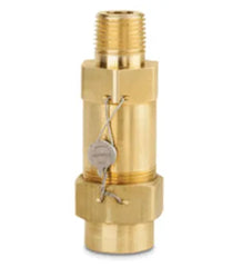 Sherwood Valve 3060-300 Brass Refrigeration Pressure Relief Valve 1 in. Male Flare x 1 in. Female NPT