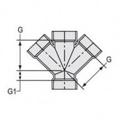 Spears P611-040 4 PVC DWV DOUBLE WYE HUBXHUBXHUBXHUB