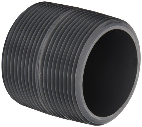 Spears Manufacturing 886-055 Series 88 PVC Pipe Fitting, Nipple, Schedule 80, Gray, 1-1/2 NPT Male, 5-1/2 Length