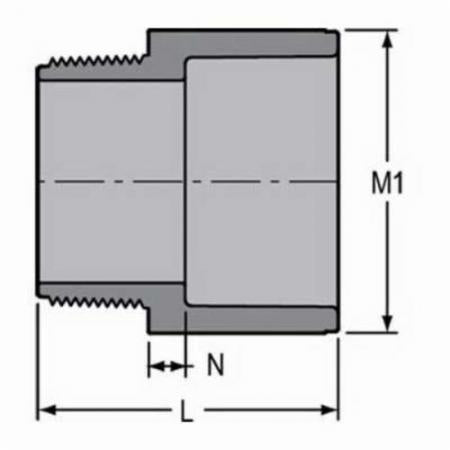 Spears 836-025C 2-1/2 CPVC Male Adapter MPTXSOC SCH80