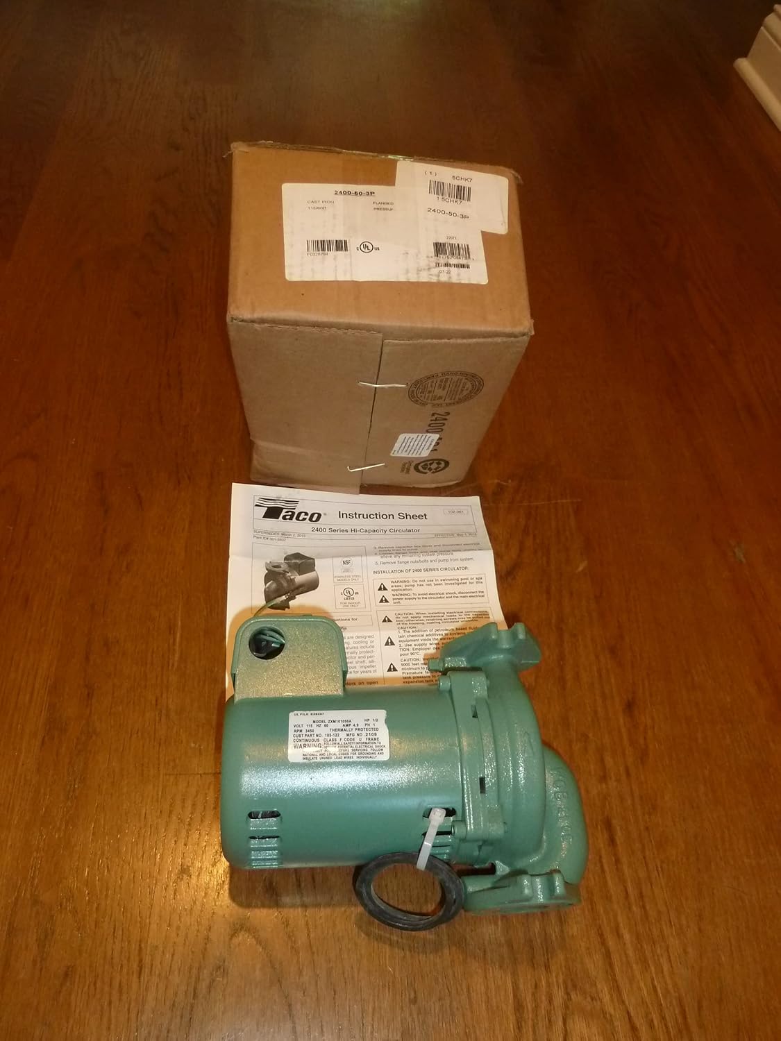 Taco 2400-50/2-3P Circulator Pump - 1/2 HP - 2 Flanged Connection