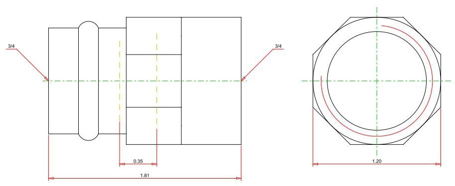 Viega 79315 ProPress Adapter 3/4 x 3/4