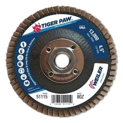 Weiler 51115 Tiger Paw Abrasive Flap Disc 80 Grit (Pack of 10)