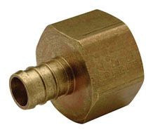 Zurn QQUFC33GX Crimp XL Female Adapter, 1/2 Barb x 1/2 FPT, Brass (Pack of 50)