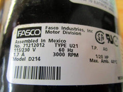 Fasco D214 HVAC Motor, 1/20 HP, 3000 RPM, 115/230V