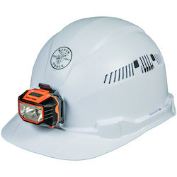 KLEIN 60113 Hard Hat, Vented, Cap Style with Headlamp