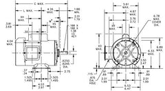 Marathon G1330 56 Frame Totally Enclosed Fan Cooled 5KC35MN43 General Purpose Motor, 1/3 hp, 1800 RPM, 115/230 VAC