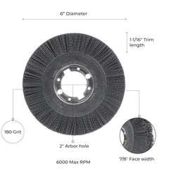 Osborn 22287 Wide Face Abrasive Nylon Wheel Brush Silicon Carbide 6 Inches