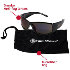 Smith & Wesson 21303 Elite Safety Glasses Smoke Lenses Black Frame Universal