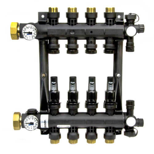 Uponor A2670401 Engineered Plastic Heating Manifold Assembly With Flow Meter (4 Outlets) Replacement MPN A2670401