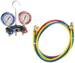 Yellow Jacket 49867 Titan 2-Valve Test and Charging Manifold Degrees F, psi Scale, R-22/404A/410A Refrigerant