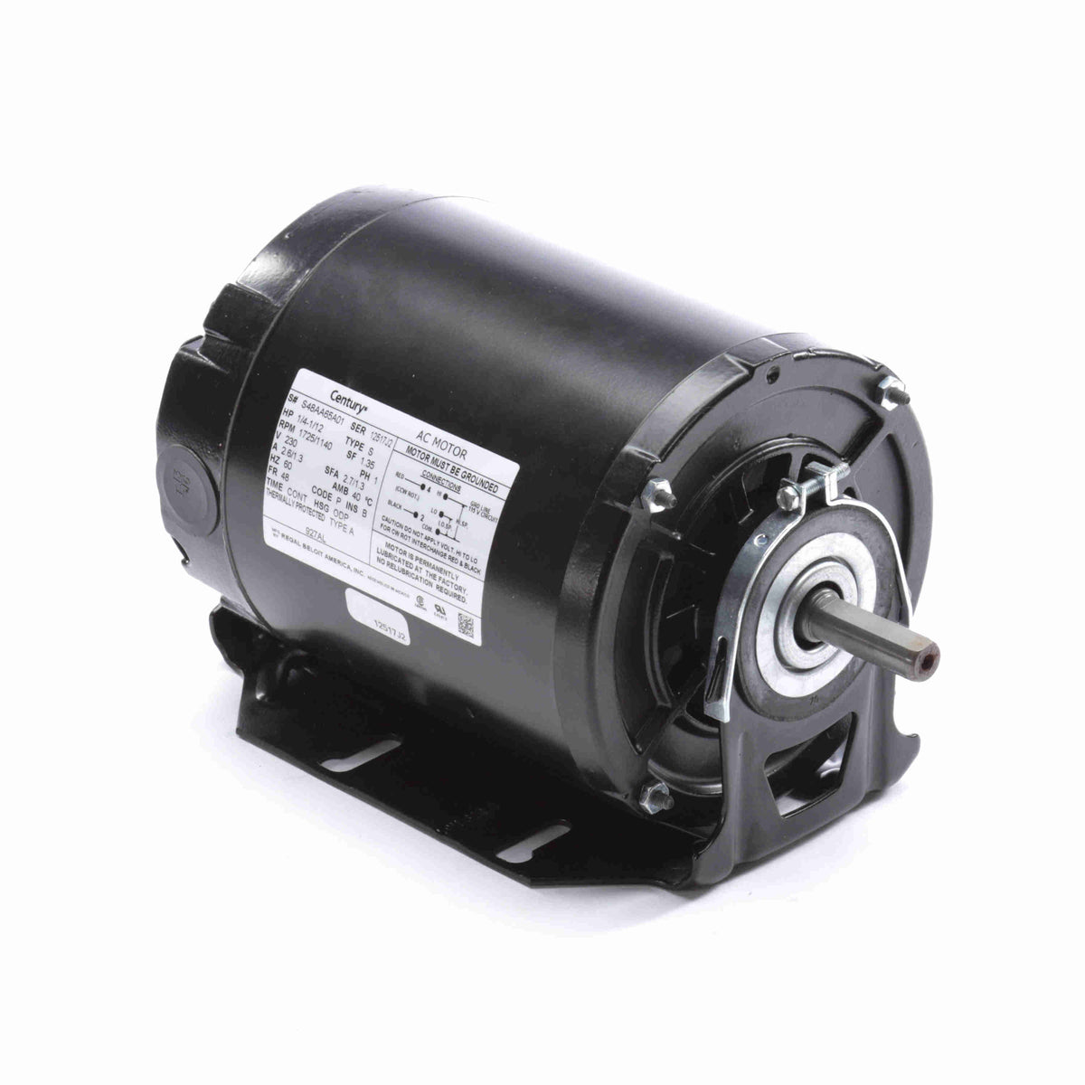 Century U927AL Fan and Blower Motor - 1/4 HP - Replacement MPN