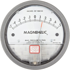 Dwyer 2301 Magnehelic Series 2000 Differential Pressure Gauge, Range 0.5-0-0.5WC