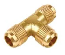 JB Industries T2-10 Brass Flare Tee 5/8 SAE Male Connections Package of Two