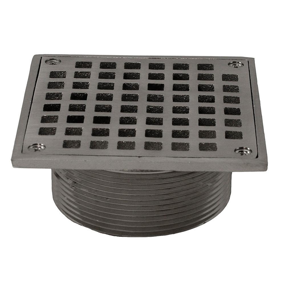 Jones Stephens D6096BN 3-1/2 in. IPS Metal Square Strainer in Brushed Nickel