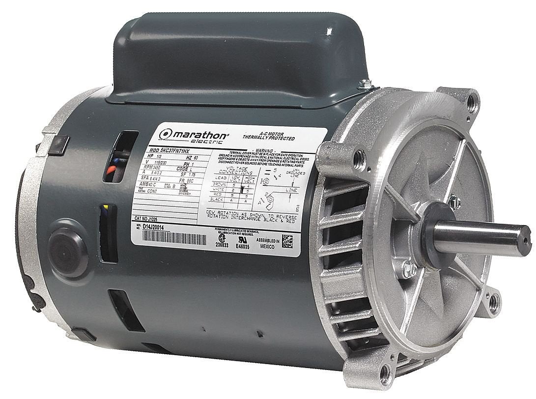 Marathon Electric MC330 Marathon C330 56C Frame Open Drip Proof Oil Burner Motor 1/2 hp 3600 RPM 115/230 VAC