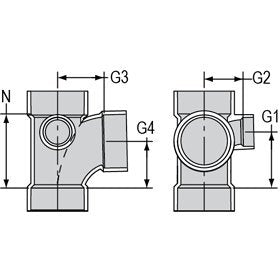 Spears P417-338 3X3X3X2 PVC DWV SAN/TEE W/R-SIDE INLET