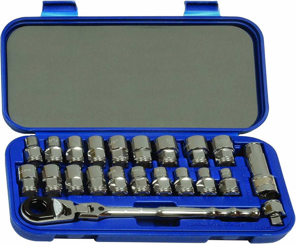 Williams 50671 3/8-Inch Drive Bolt Thru Socket Set, 22 Piece