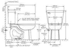 American Standard 4192A.004.020 Toilet Tank 1.6 GPF White Vitreous China Left Hand Trip Lever