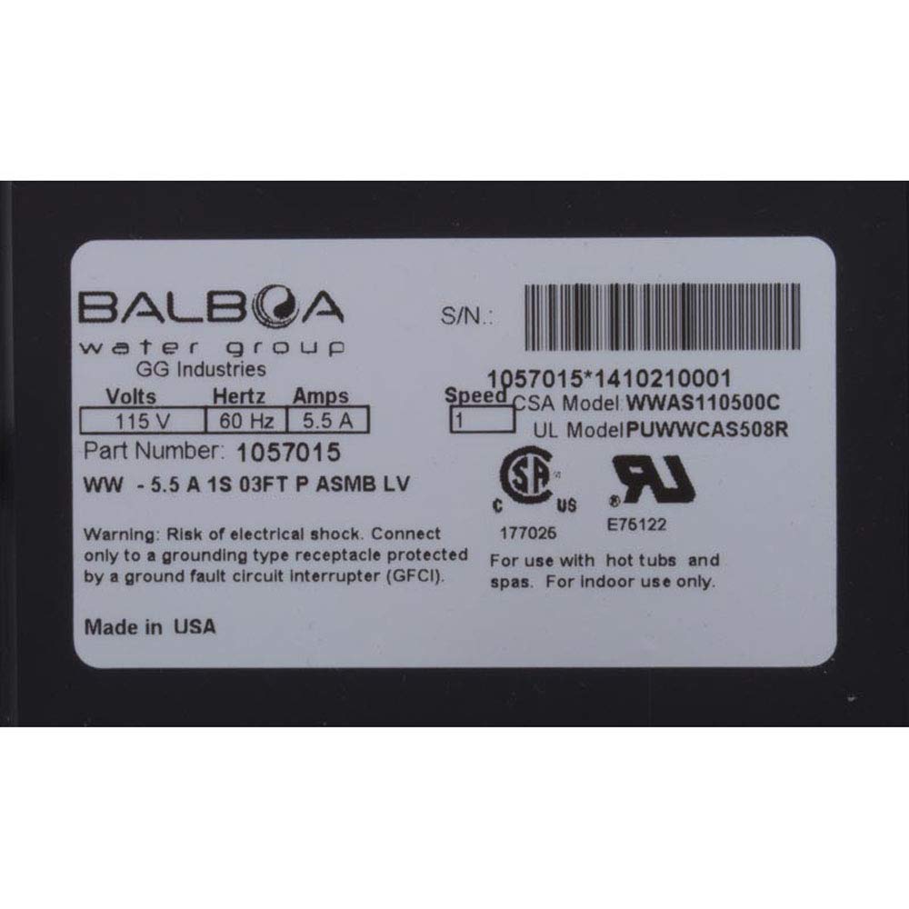 Balboa Water Group 1057015 Pump Bath Balboa Wow 5.5A With Air Switch