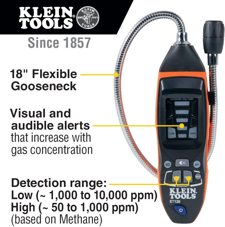 Klein ET120 Combustible Gas Leak Detector 18-Inch Gooseneck